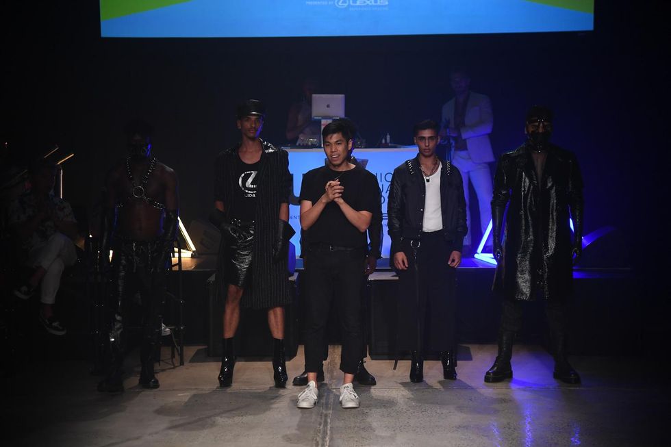 Kevin Jaedon joins his models on the runway