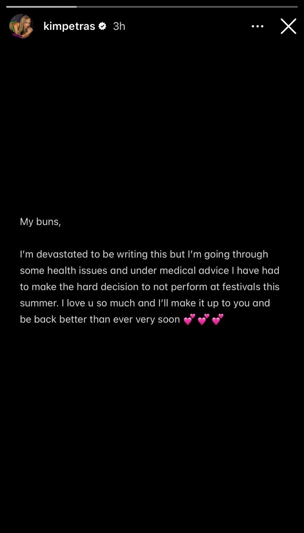 Kim Petras via Instagram stories