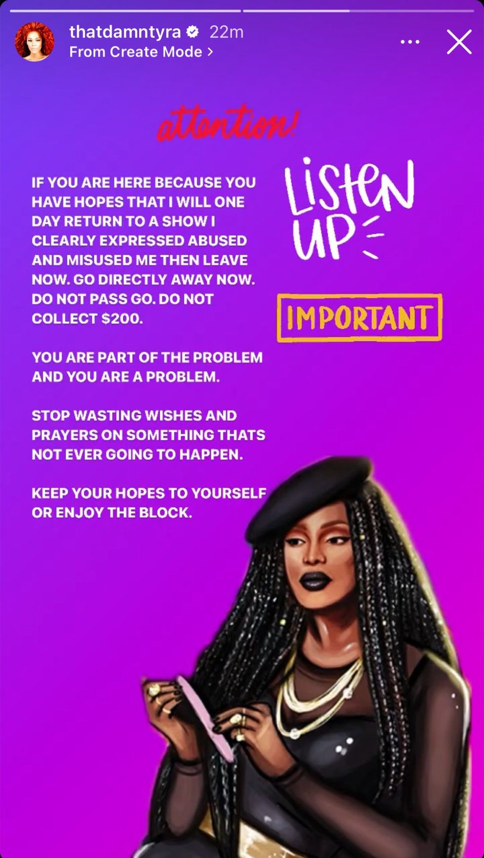 King Tyra via Instagram