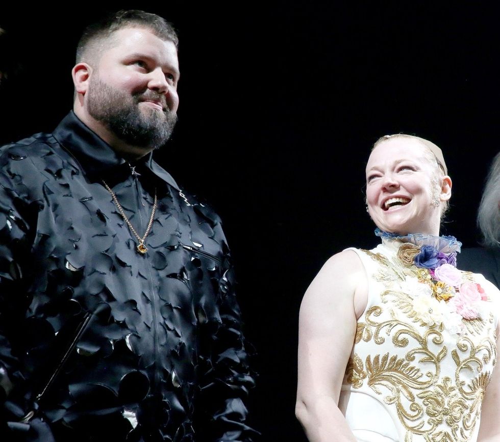Kip Williams and Sarah Snook on opening night for The Picture of Dorian Gray