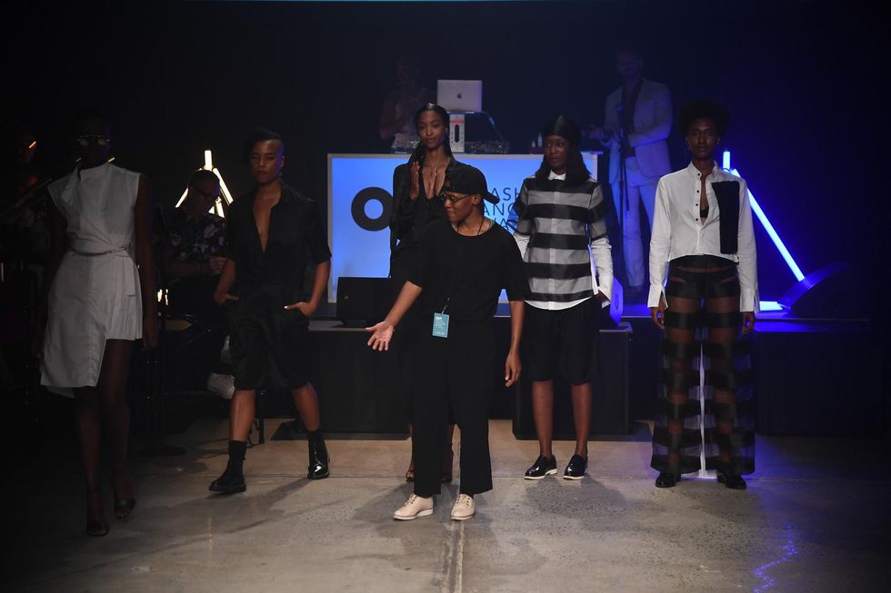 Kris Harring joins her models on the runway