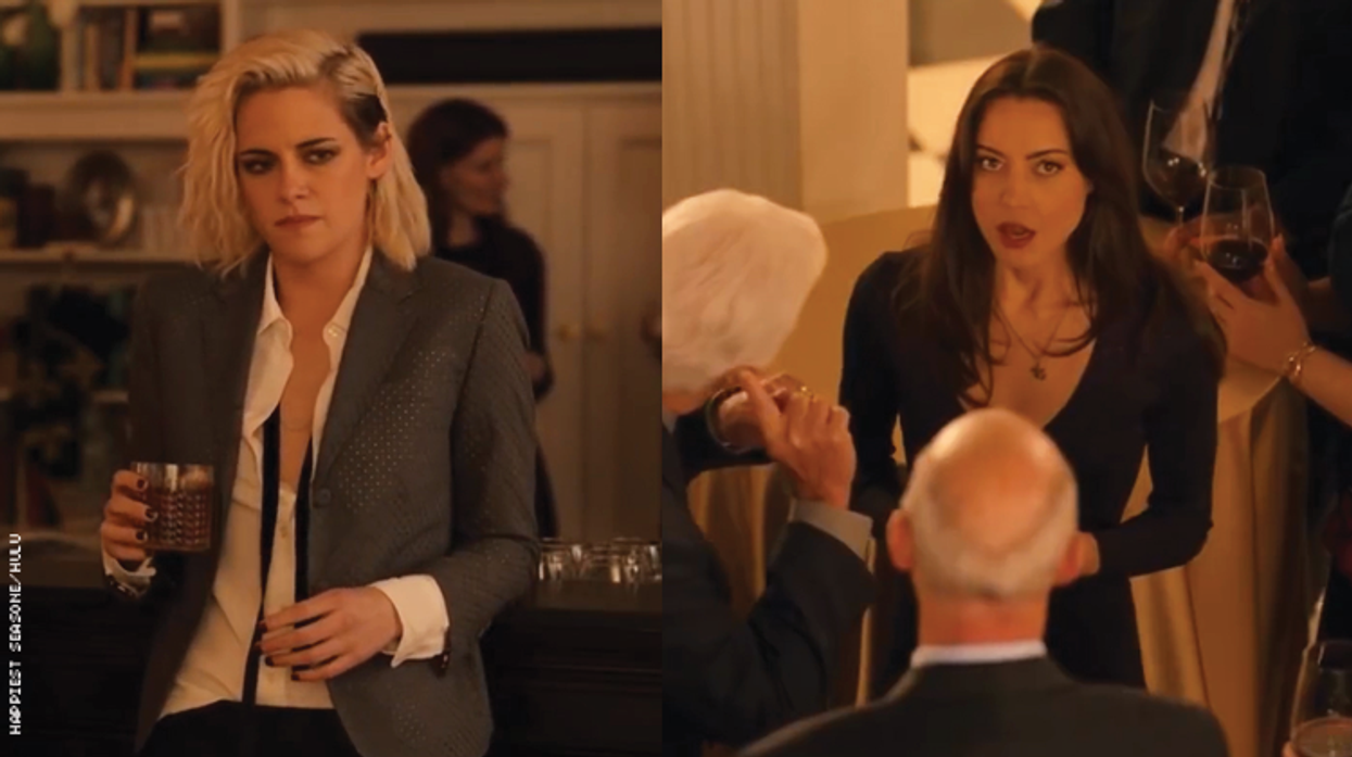 Kristen Stewart and Aubrey Plaza in Happiest Season