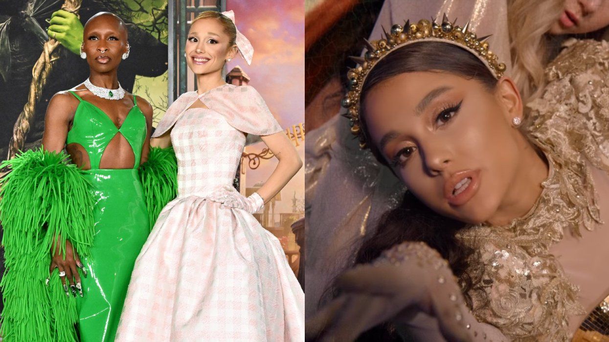 L to R: Cynthia Erivo & Ariana Grande attend the Los Angeles premiere of 'Wicked;' Ariana Grande's 'God is a woman' music video.
