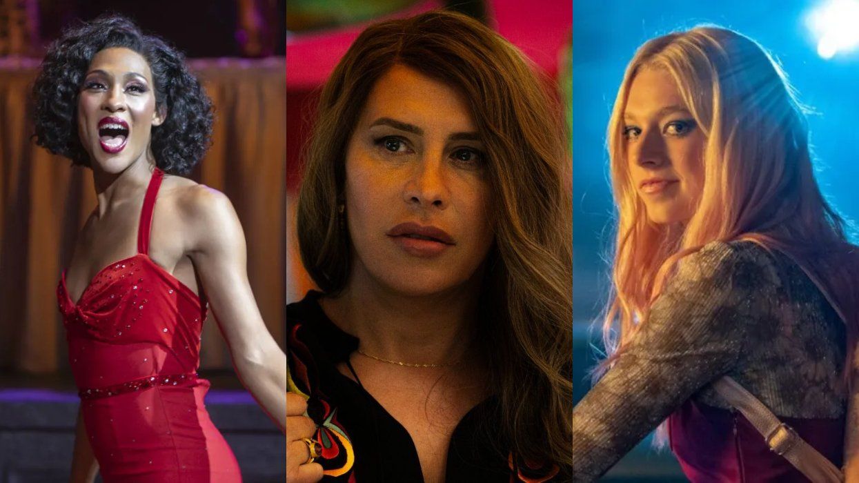 L to R: Michaela Jaé Rodriguez in 'Pose,' Karla Sofía Gascón in 'Emilia Pérez;' Hunter Schafer in 'Euphoria'