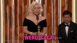 lady gaga golden globes gif