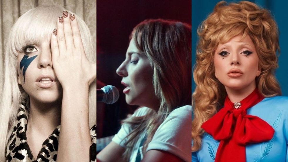 Lady Gaga in Just Dance; Shallow; Die With a Smile music videos