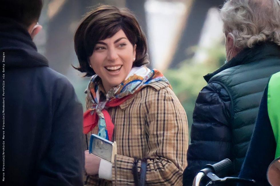Lady Gaga on set