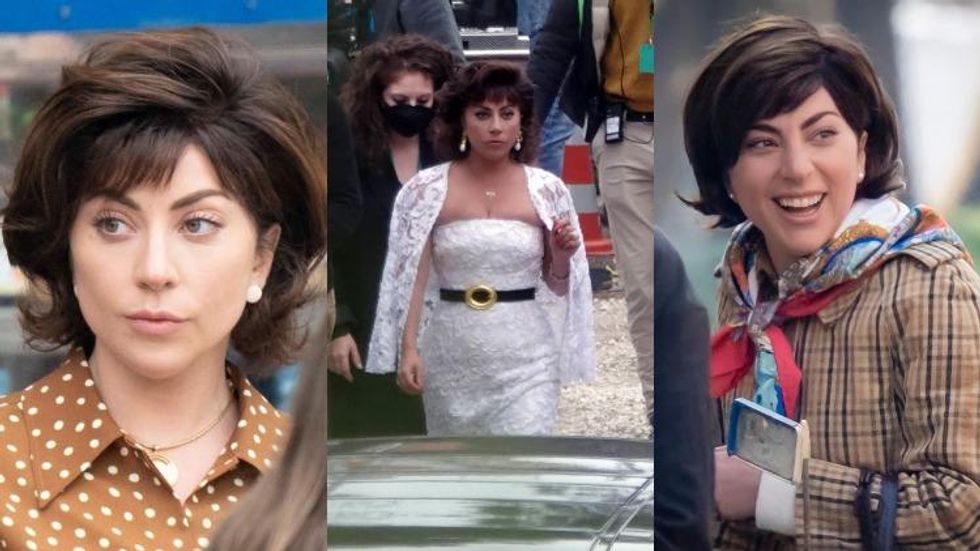 Lady Gaga on the House of Gucci set