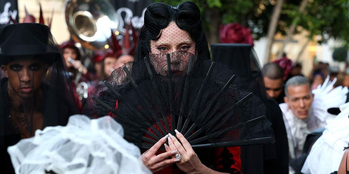Lady Gaga surprises 'Mayhem Requiem' screening with funeral procession