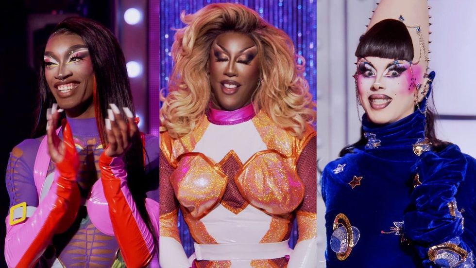 Lana Ja'Rae, Kori King, and Lydia B Kollins on RuPaul's Drag Race season 17 episode 15