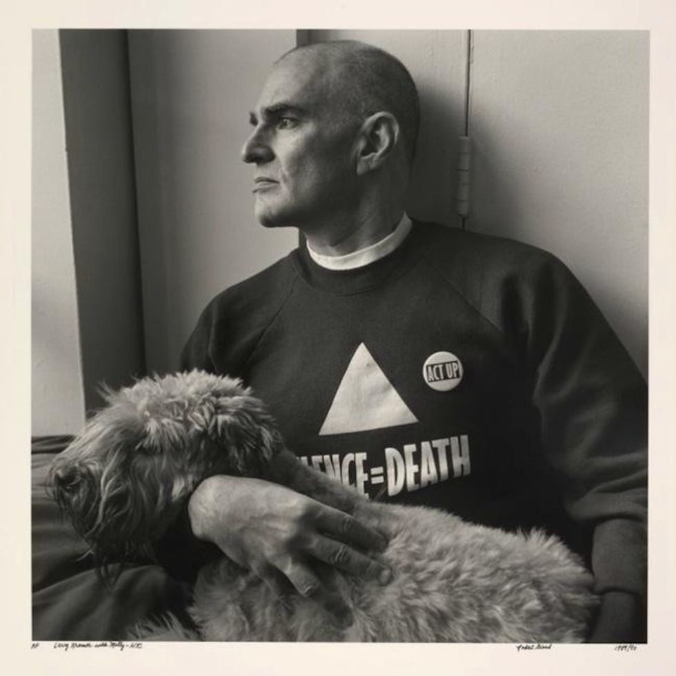 Larry Kramer With Molly. NYC.