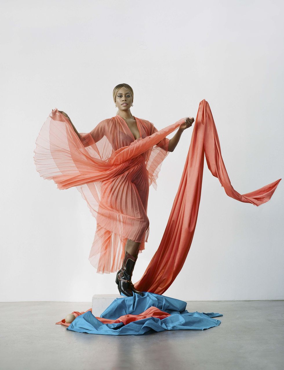 Laverne Cox in a spread for Out Magazine.