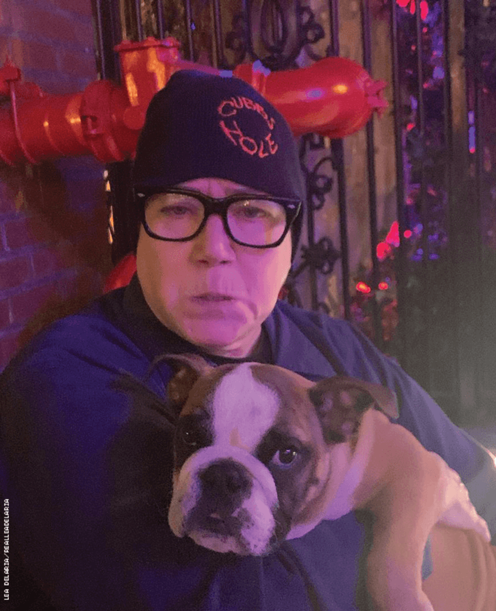 Lea DeLaria and dog