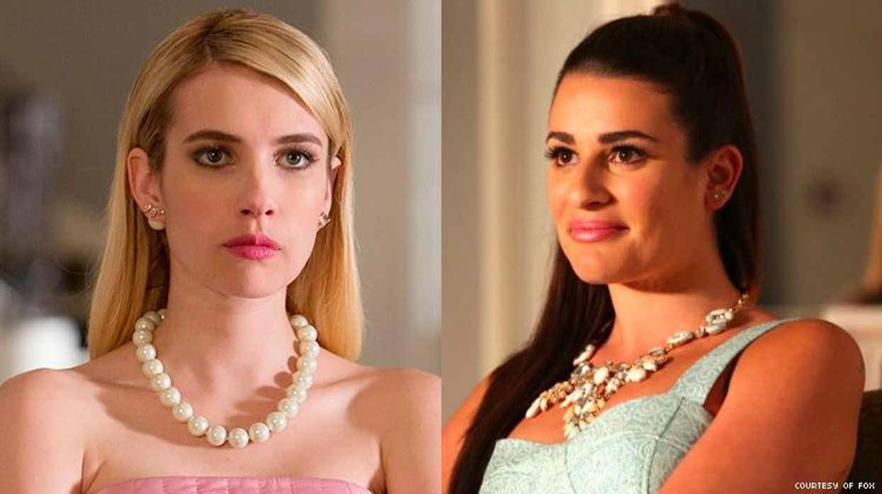 Lea Michele and Emma Roberts