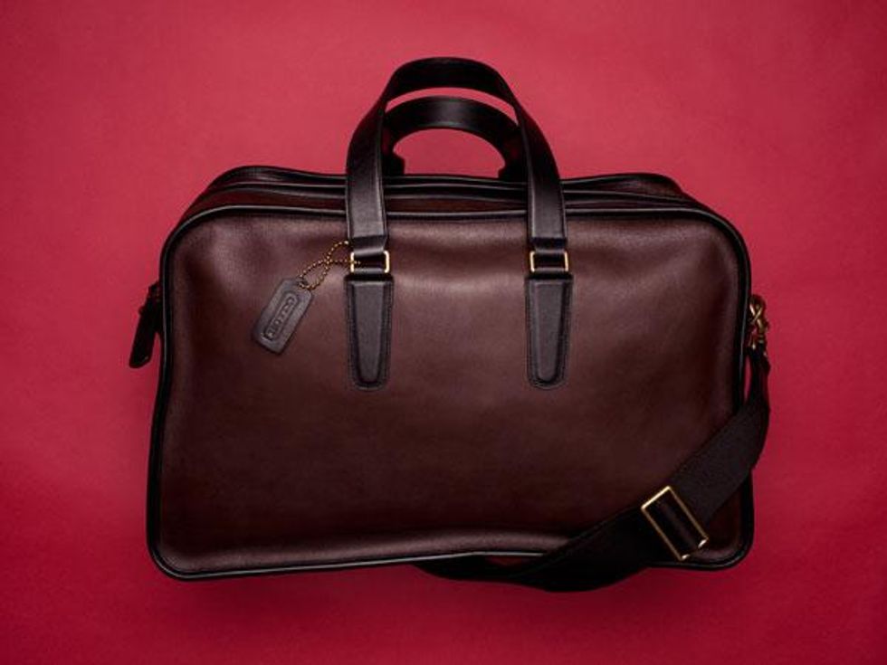 Leather Baseball Duffel Bag