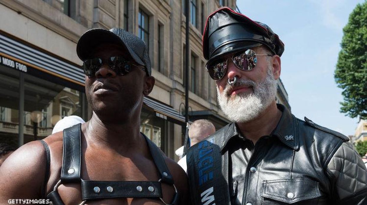 Leathermen on the street.