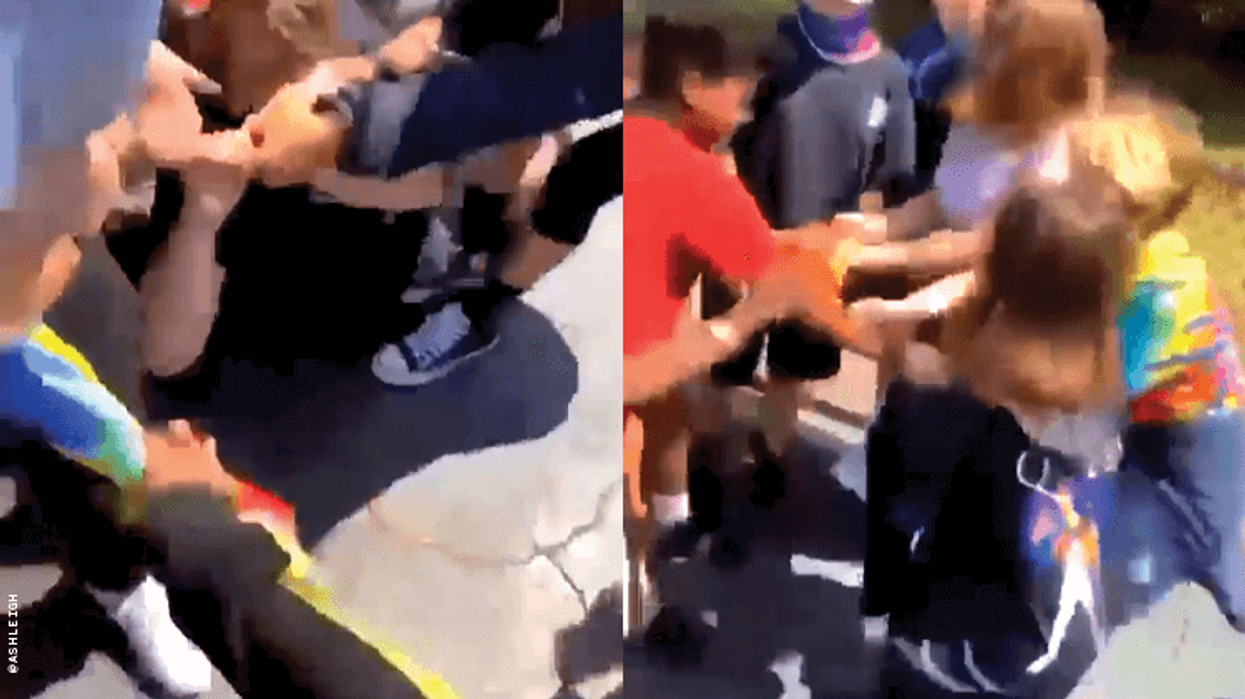 Leo Hoffman being attacked