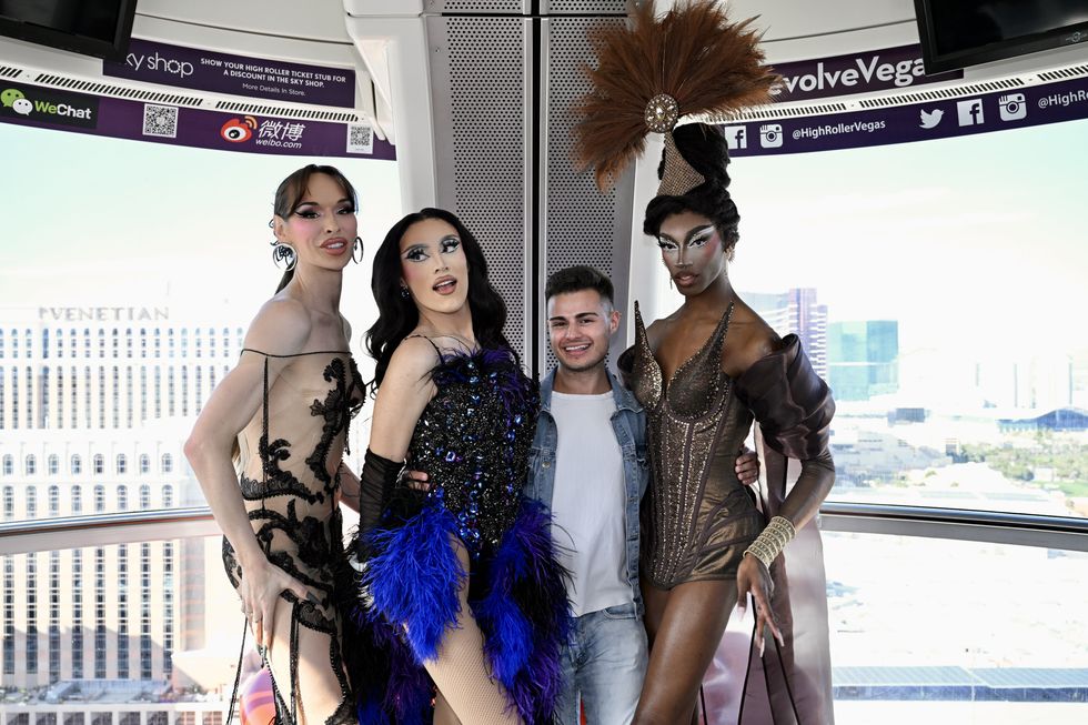 Lexi Love, Jewels Sparkles, Ricky Cornish, and Lana Ja'Rae on The Las Vegas High Roller Observation Wheel at The LINQ Hotel + Experience on the Las Vegas Strip.