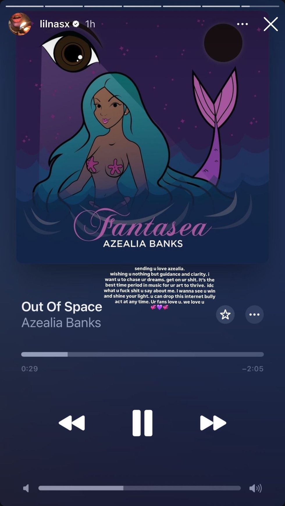 Lil Nas X via Instagram story