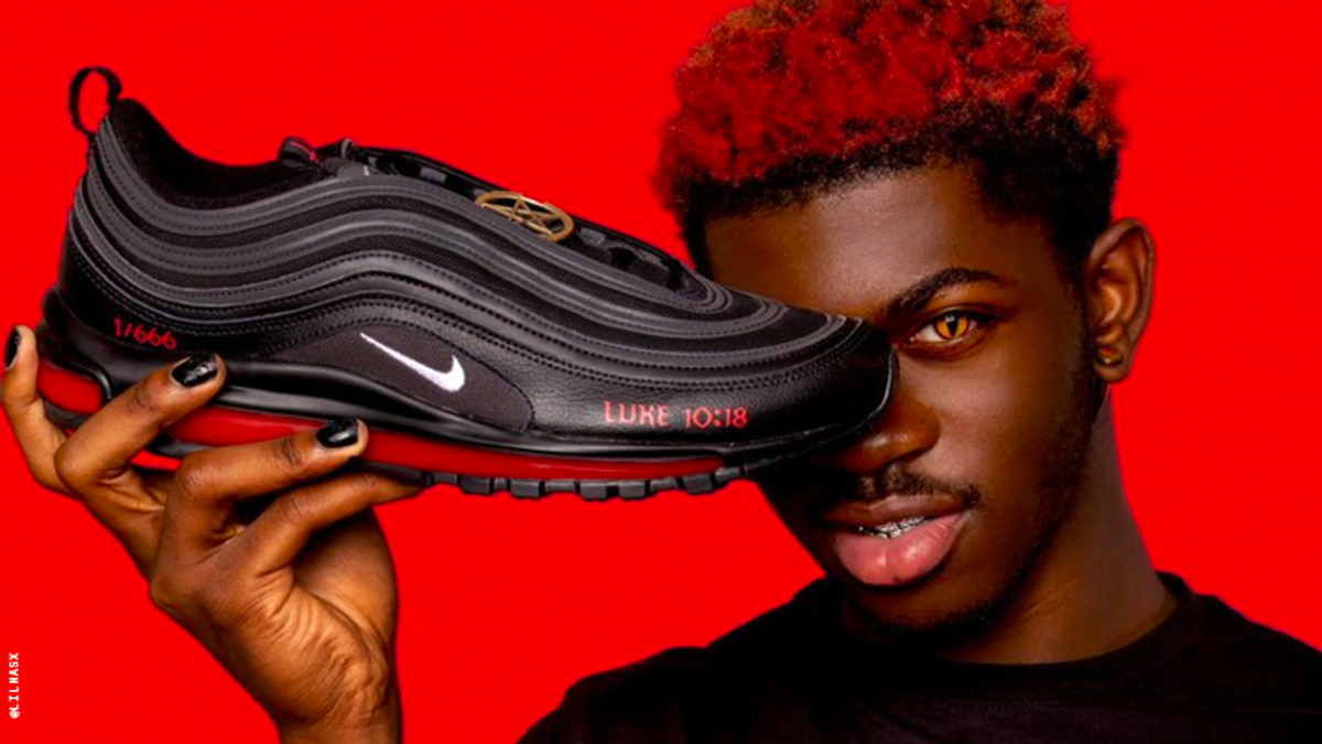 LIl Nas X with his Satan Shoe