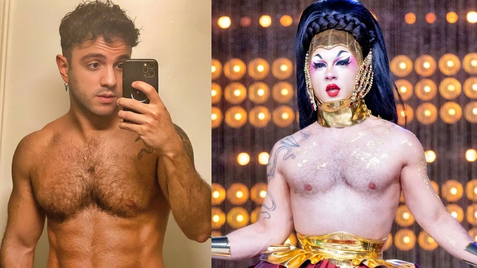 Lina Galore via X/Twitter; Lina Galore on Drag Race Italia season 3