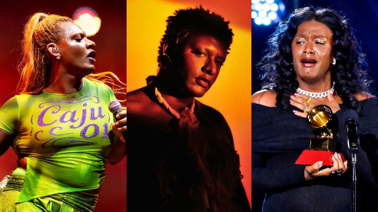 Liniker performing at Primavera Sound Porto in June 2025; Liniker in promotional image for Caju; Liniker at the 2022 Latin Grammy Awards accepting the award for Best MPB Album