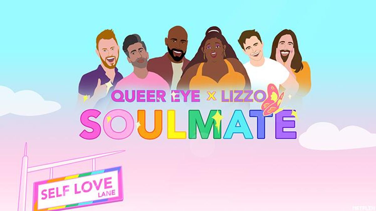 Lizzo and Queer Eye cast team up for an animated video where the Fab Five perform her hit self-love single "Soulmate"