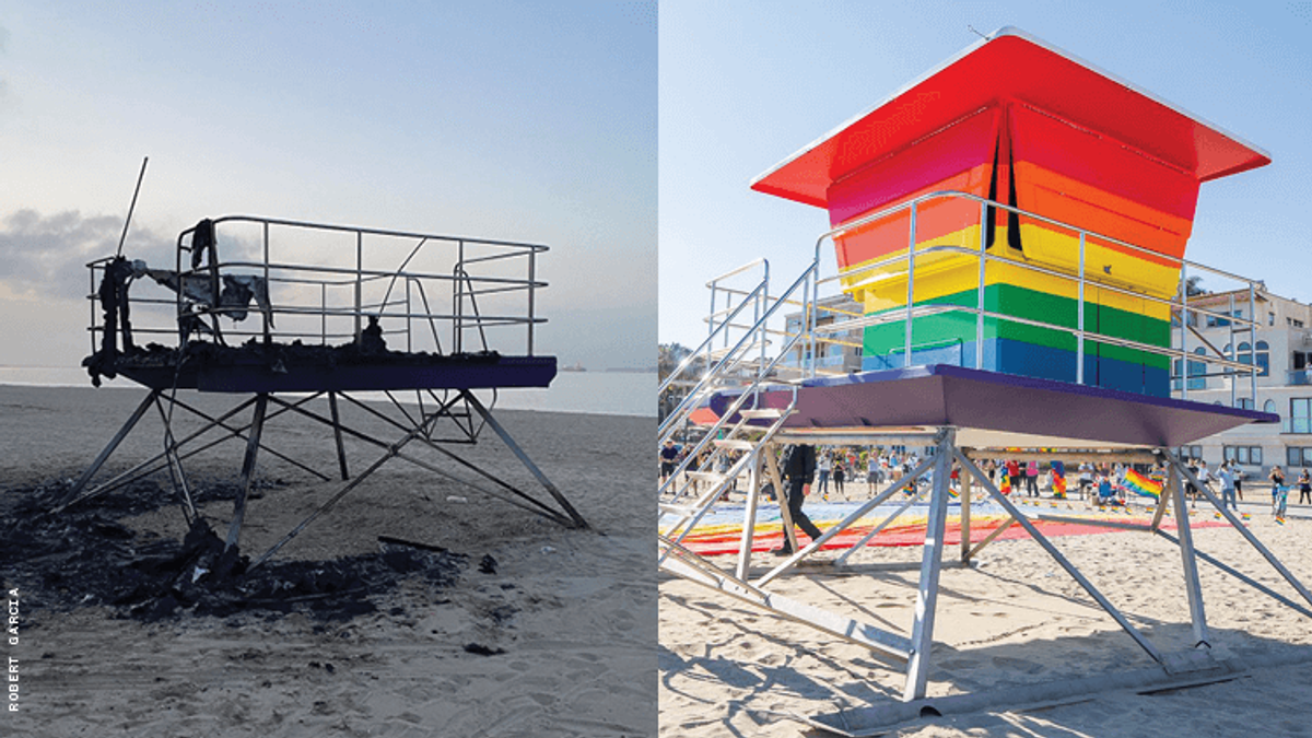 Long Beach Christens Rainbow Pride Lifeguard Tower Replacement