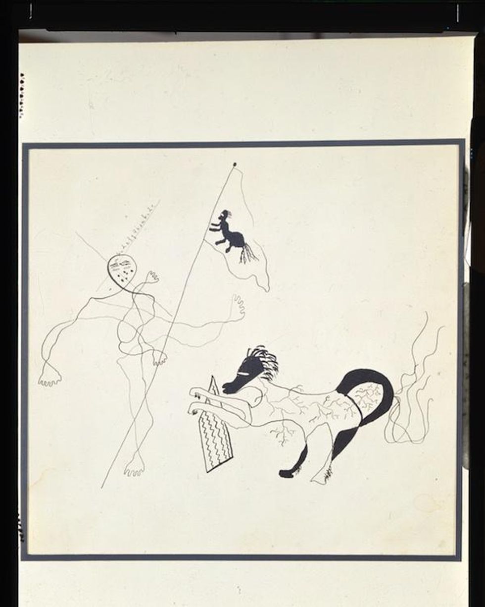 Lorca-self-portrait-flag