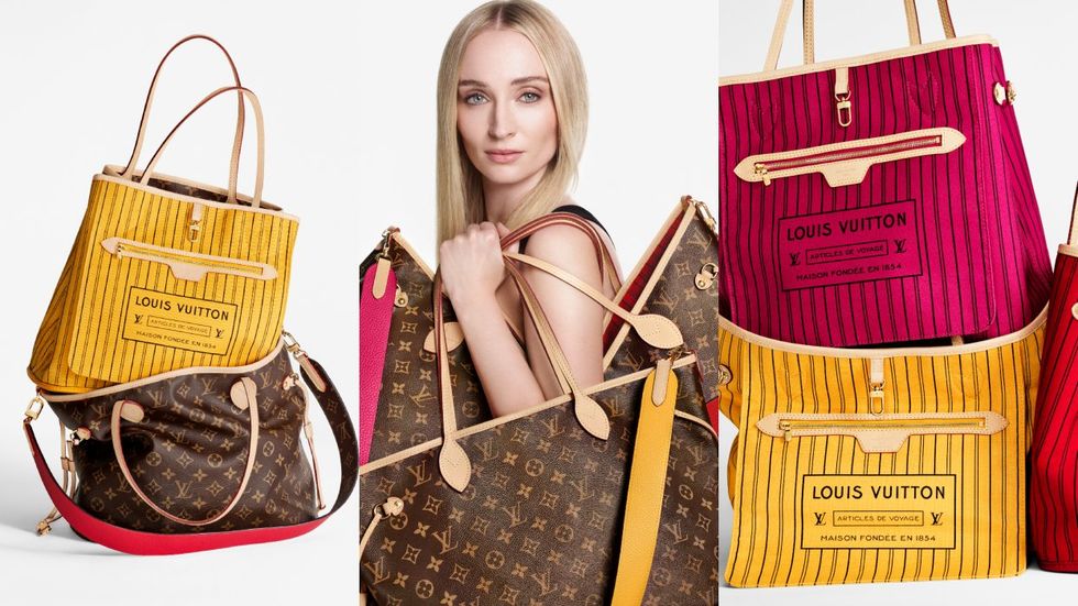 Louis Vuitton's 2024 Neverfull Inside Out campaign featuring actress Sophie Turner
