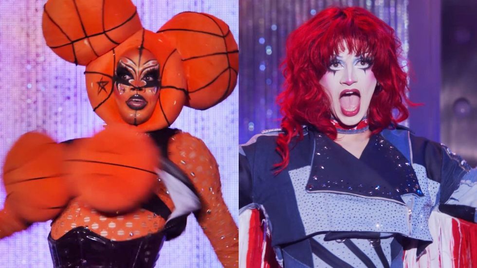 Lucky Starzzz and Suzie Toot on RuPaul's Drag Race season 17 episode 15