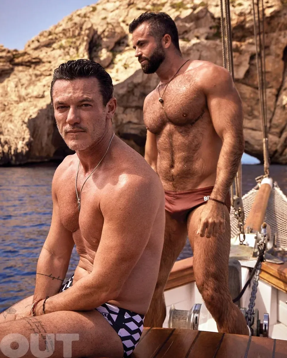 Luke Evans and Fran Tomas wear their brand, BDXY.