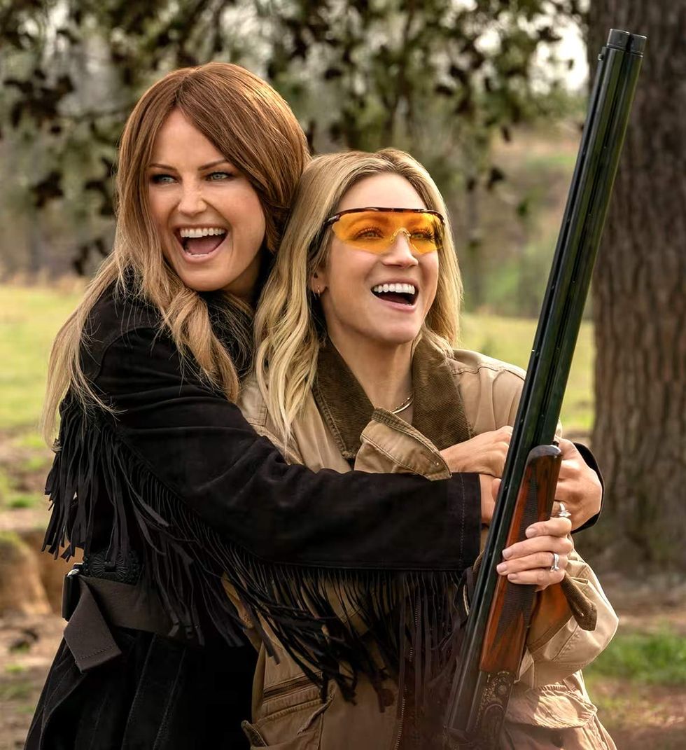 Malin Akerman as Margo Banks and Brittany Snow as Sophie O'Neil on The Hunting Wives