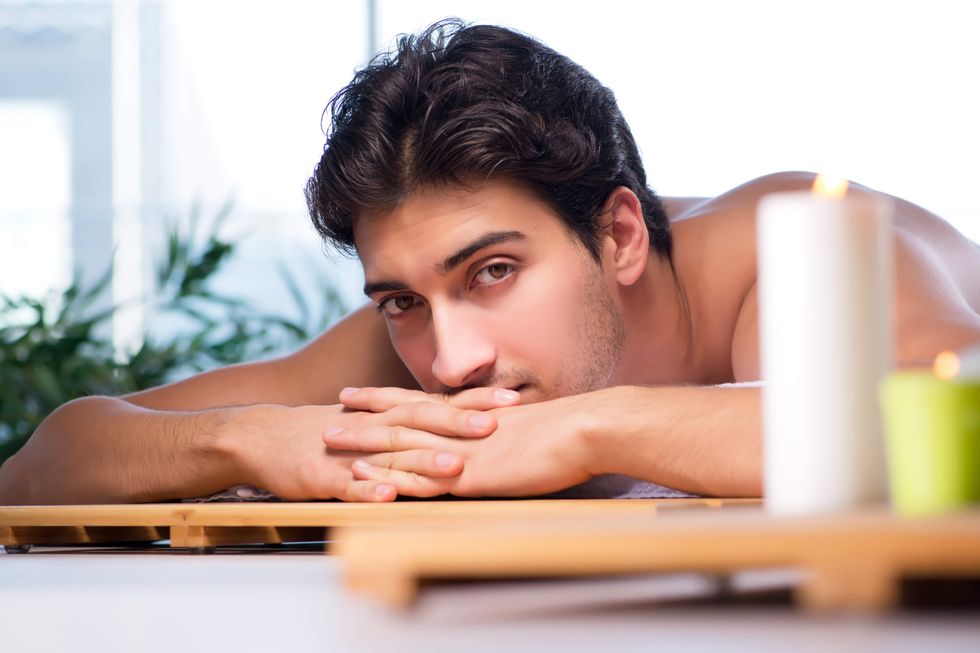 Man laying down at a spa