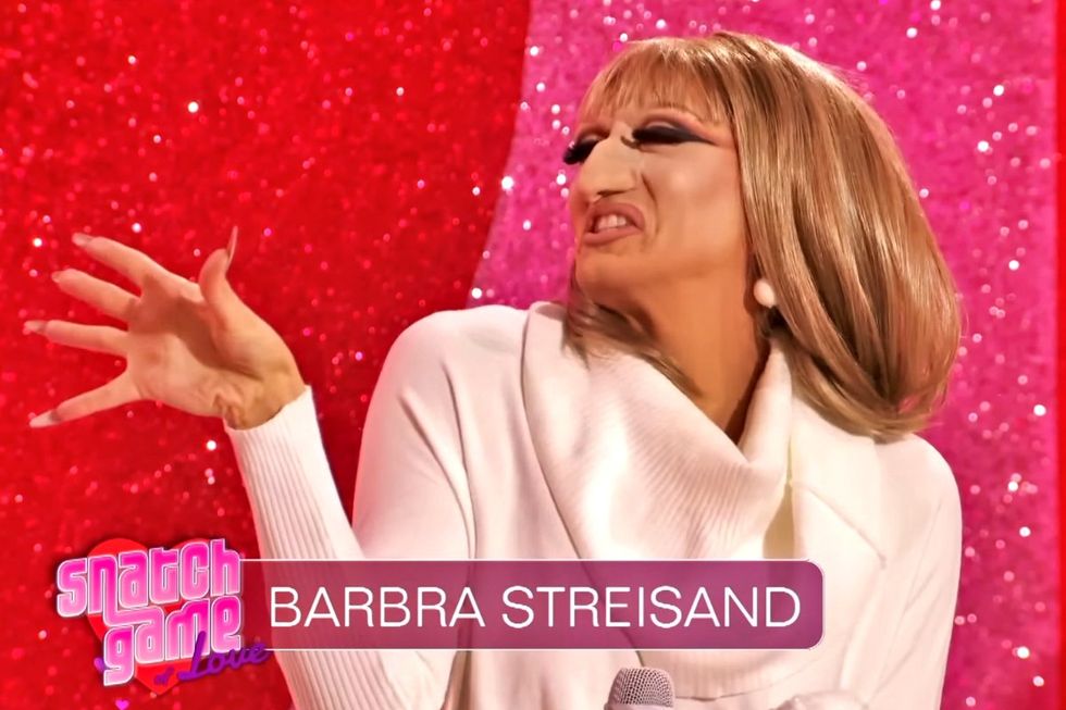 Manila Luzon as Barbra Streisand in the Snatch Game of RuPaul's Drag Race All Stars season 4
