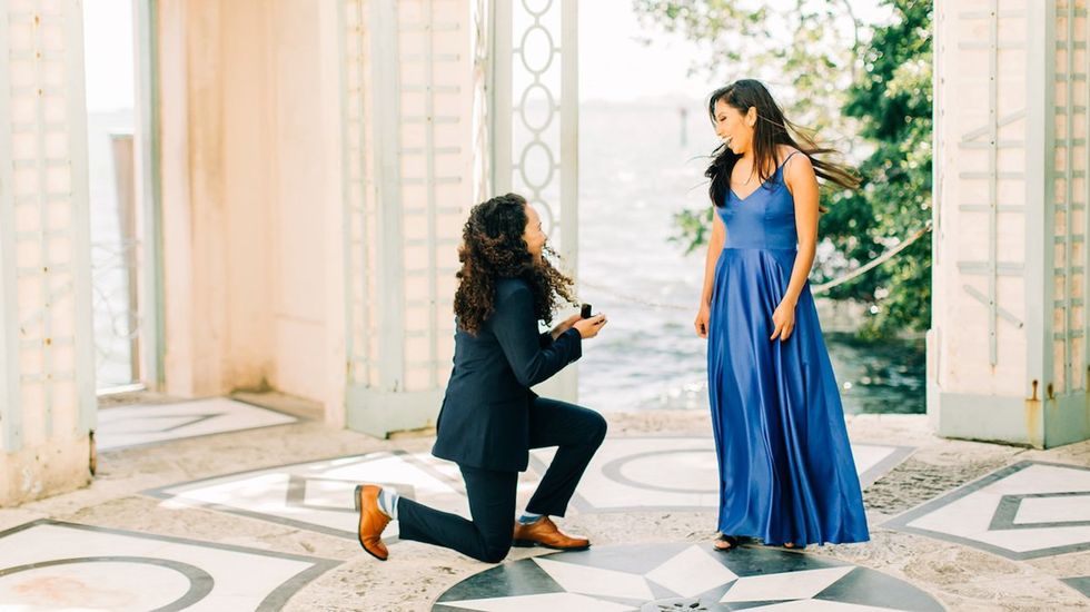 Marci and Dulce\u2019s proposal at the Vizcaya Museum & Gardens in Miami, Florida