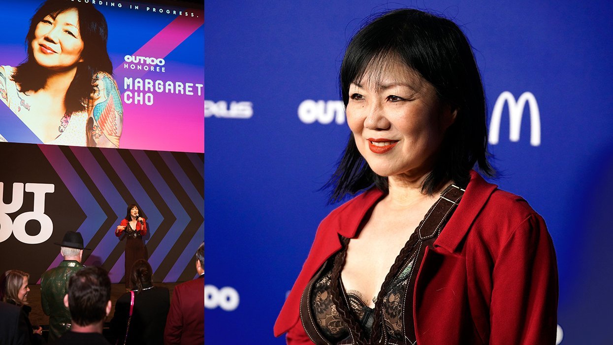Margaret Cho Out100 2024 honoree on stage and during arrivals NeueHouse Hollywood California