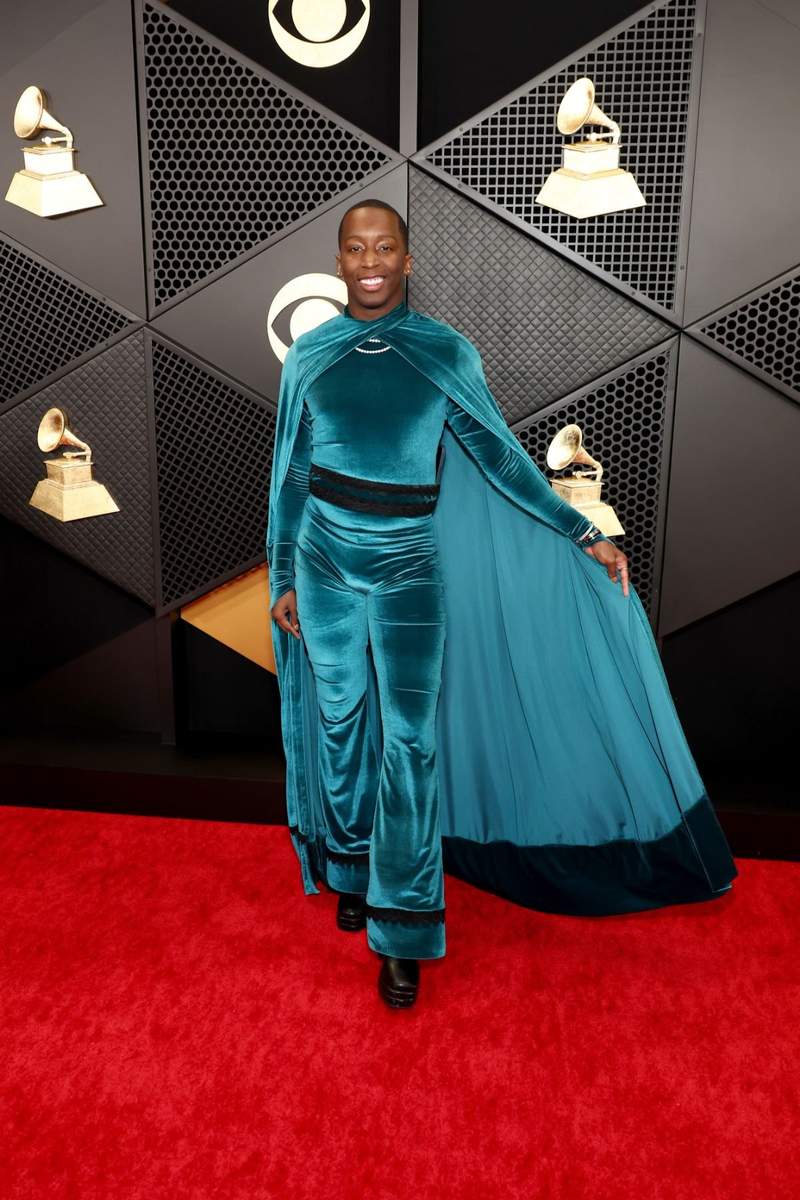 slim fit dress slacks Tyla Sage Asymmetrical 2024 Grammys Red Carpet Dress main image 1