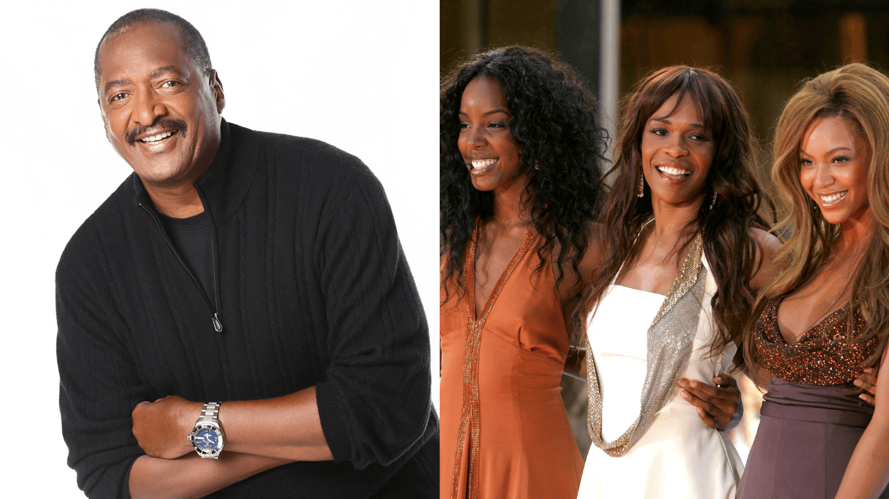 Mathew Knowles and the members of Destiny's Child circa 2005