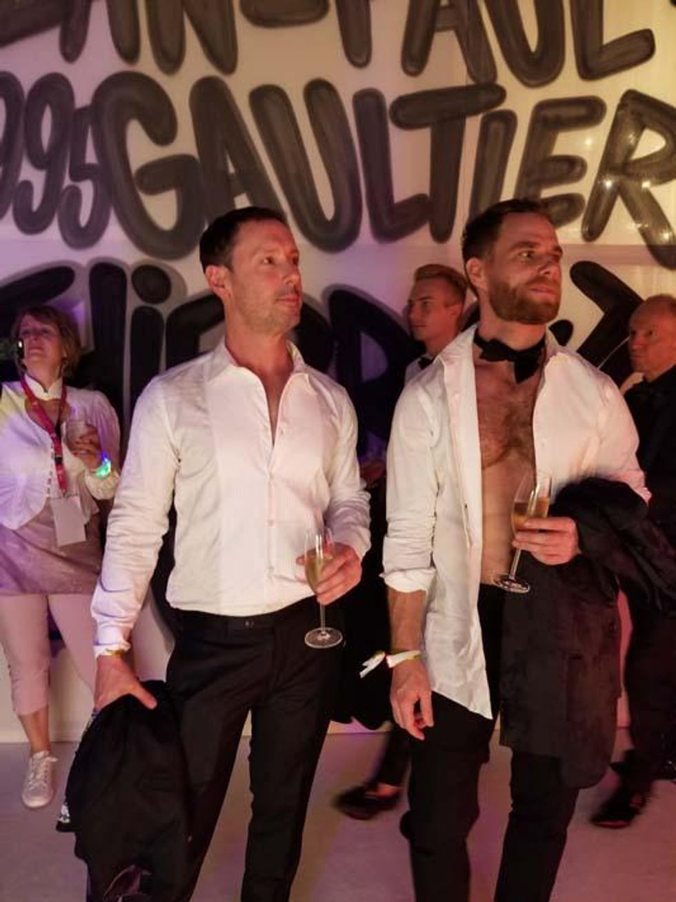 Matt and his friend at the party.