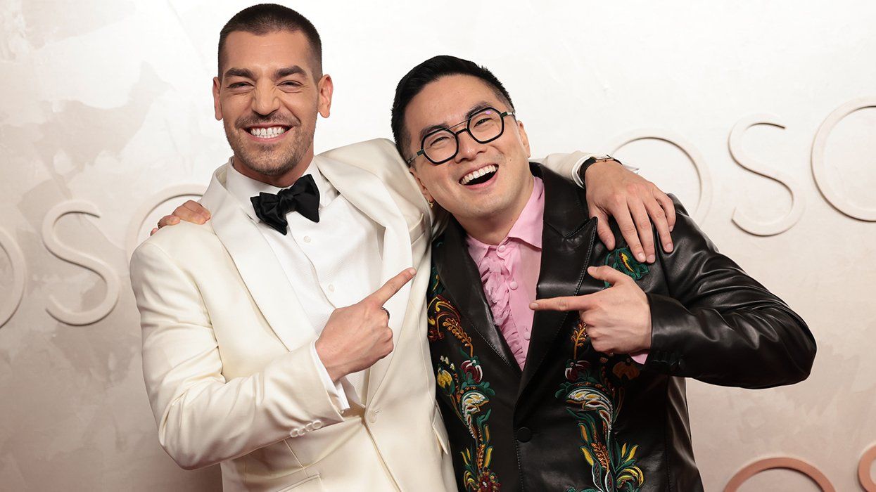 Matt Rogers and Bowen Yang at the 2025 Oscars