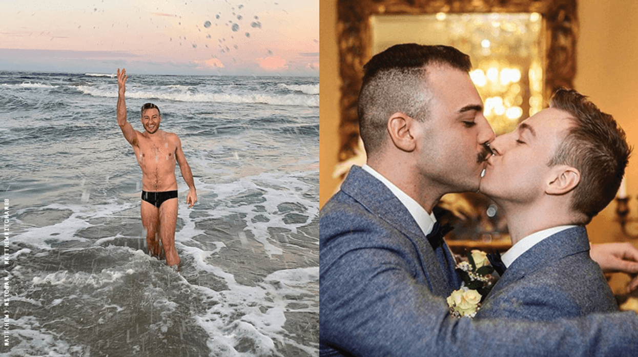 Matthew Mitcham with husband.