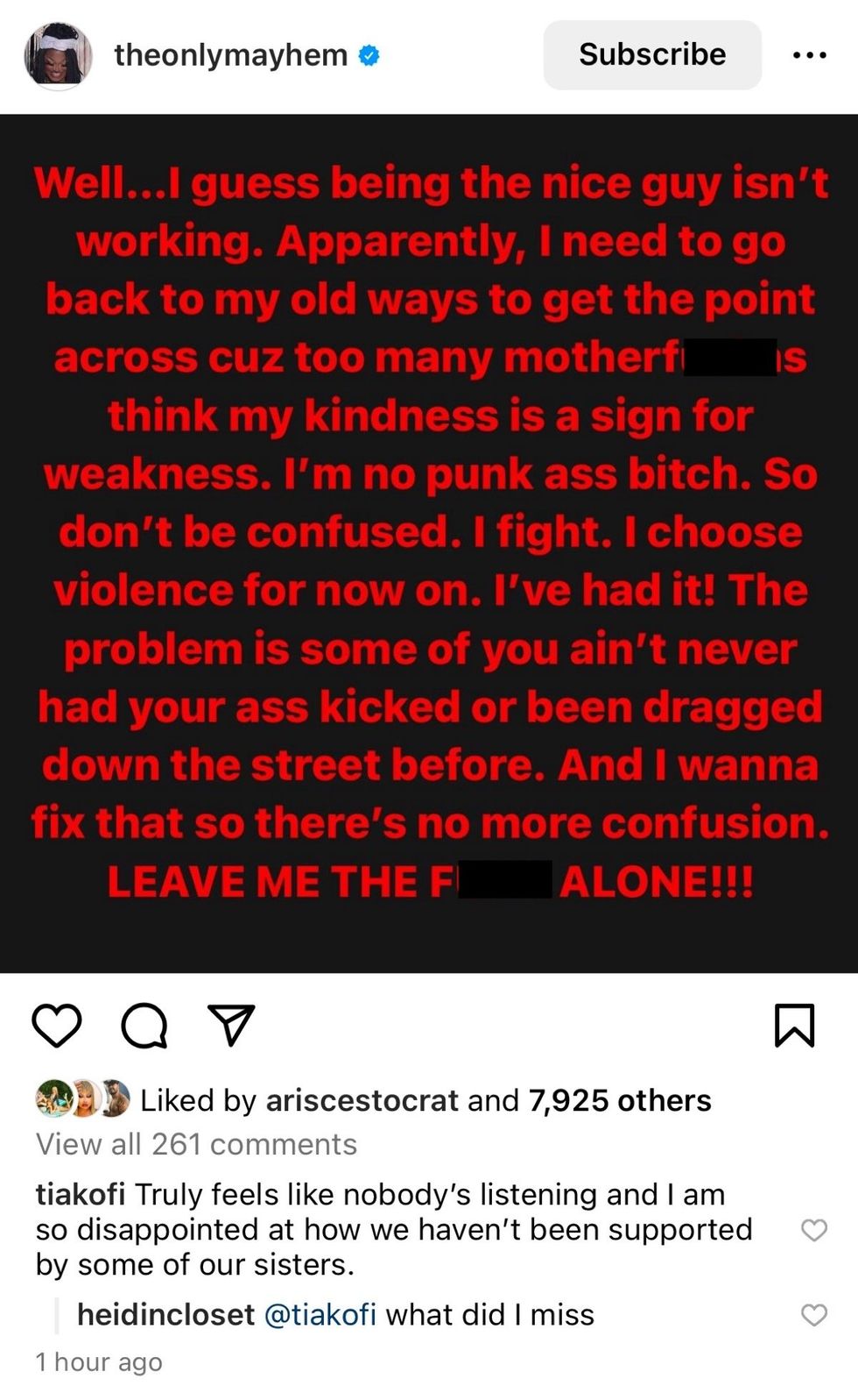 Mayhem Miller via Instagram