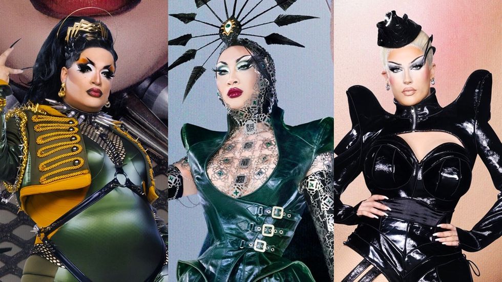 Megami, Nymphia Wind, and Plane Jane on RuPaul's Drag Race season 16