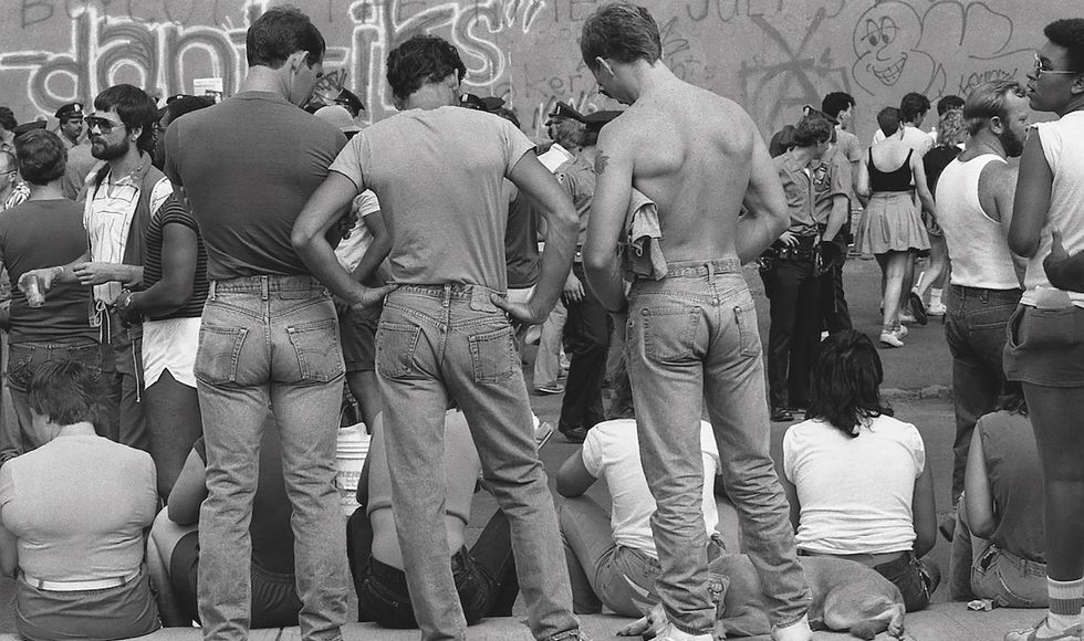 men in levi's at Pride