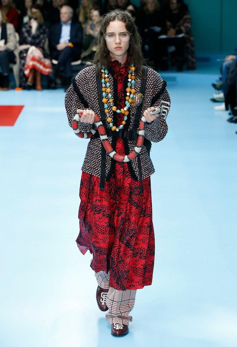 MFW: Gucci Dazzles Us Once Again With Feathers, Severed Heads, & Dragons