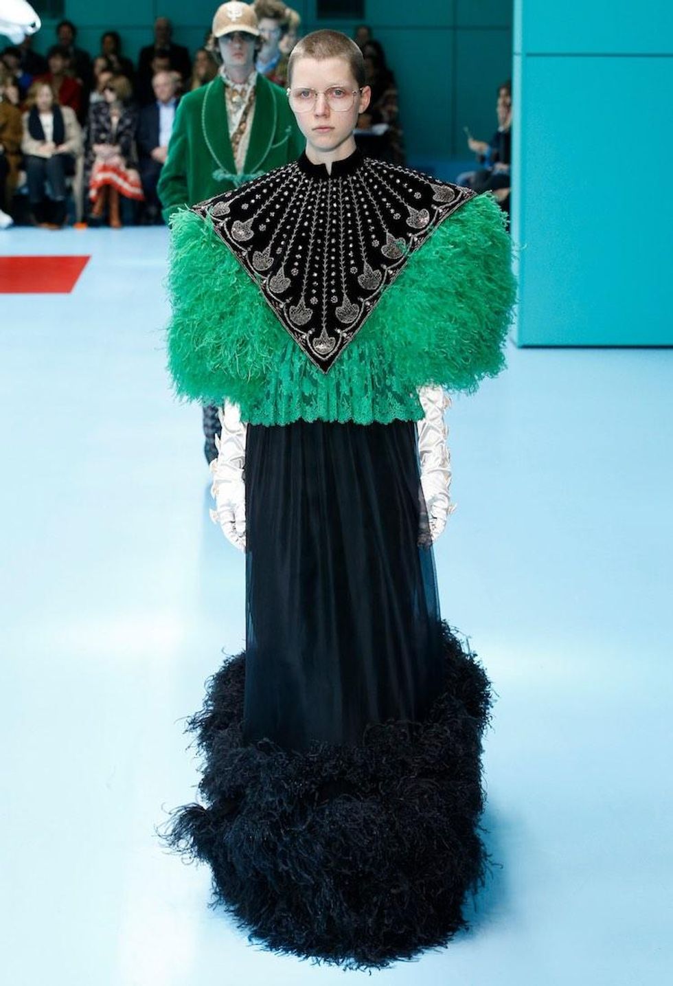MFW: Gucci Dazzles Us Once Again With Feathers, Severed Heads, & Dragons