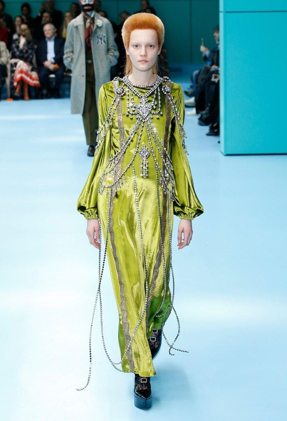 MFW: Gucci Dazzles Us Once Again With Feathers, Severed Heads, & Dragons