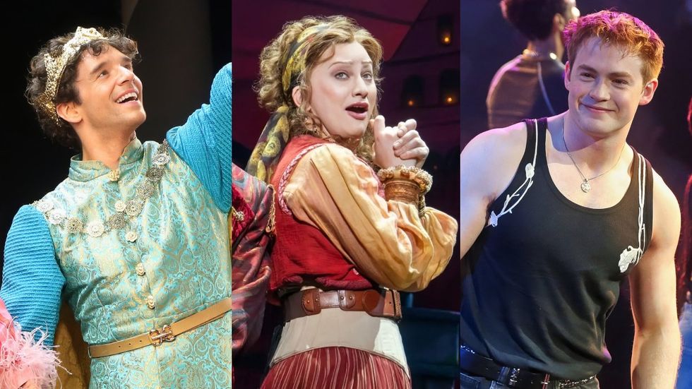 Michael Urie in Once Upon a Mattress; Jinkx Monsoon in Pirates! The Penzance Musical; Kit Connor in Romeo + Juliet