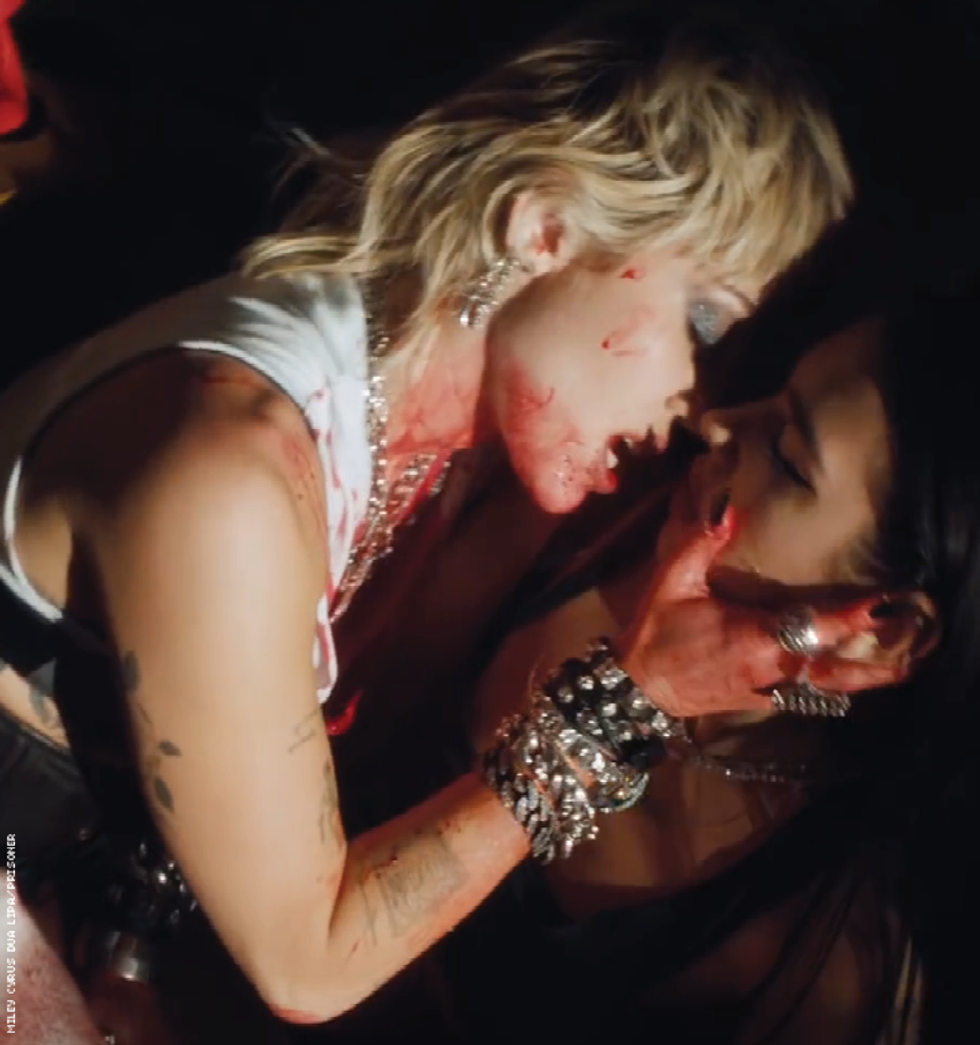 Miley Cyrus and Dua Lipa